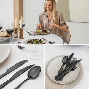 Bestekset Essential - 12 Personen / Zwart 18.0 Edelstaal