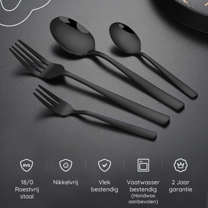 Bestekset Essential - 8 Personen / Zwart 18.0 Edelstaal