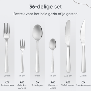 Bestekset Essential - 6 Personen / Zilver 18.0 Edelstaal