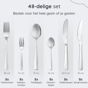 Bestekset Essential - 8 Personen / Zilver 18.0 Edelstaal