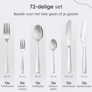 Bestekset Essential - 12 Personen / Zilver 18.0 Edelstaal