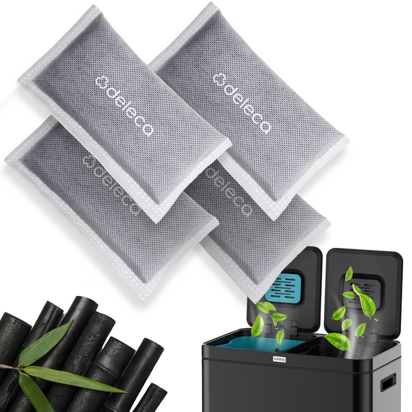 4x Geurvreter Filters - Voor FreshAura prullenbakken - Bamboe Houtskool