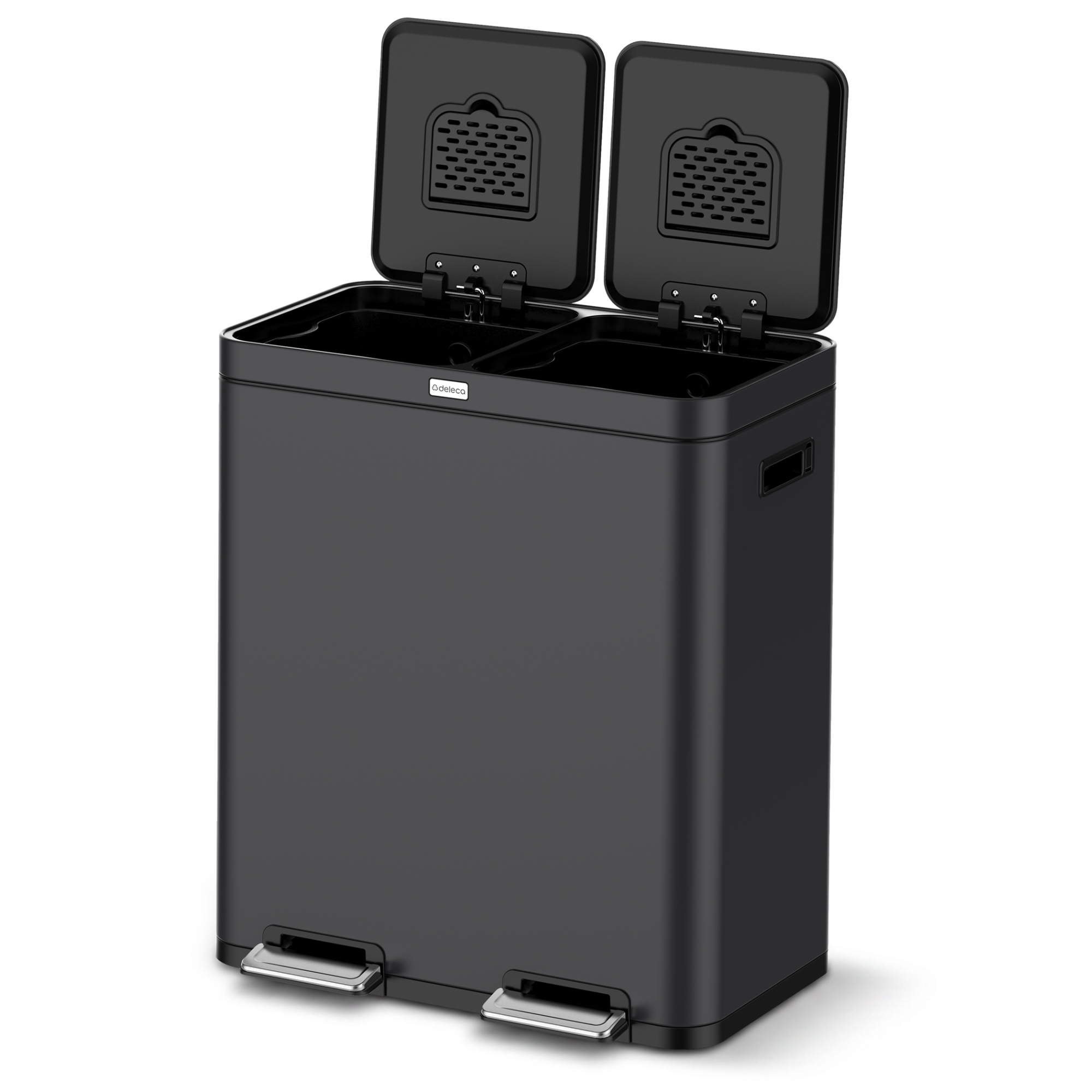 FreshAura Prullenbak 60L (2x30L) - Mat Zwart