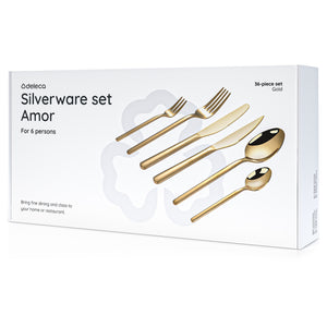 Bestekset Amor - 6 Personen / Goud 18.0 Edelstaal