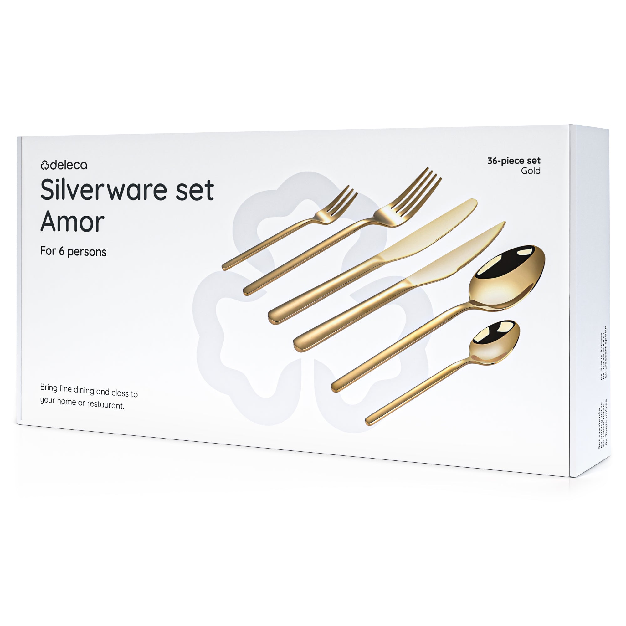 Bestekset Amor - 6 Personen / Goud 18.0 Edelstaal