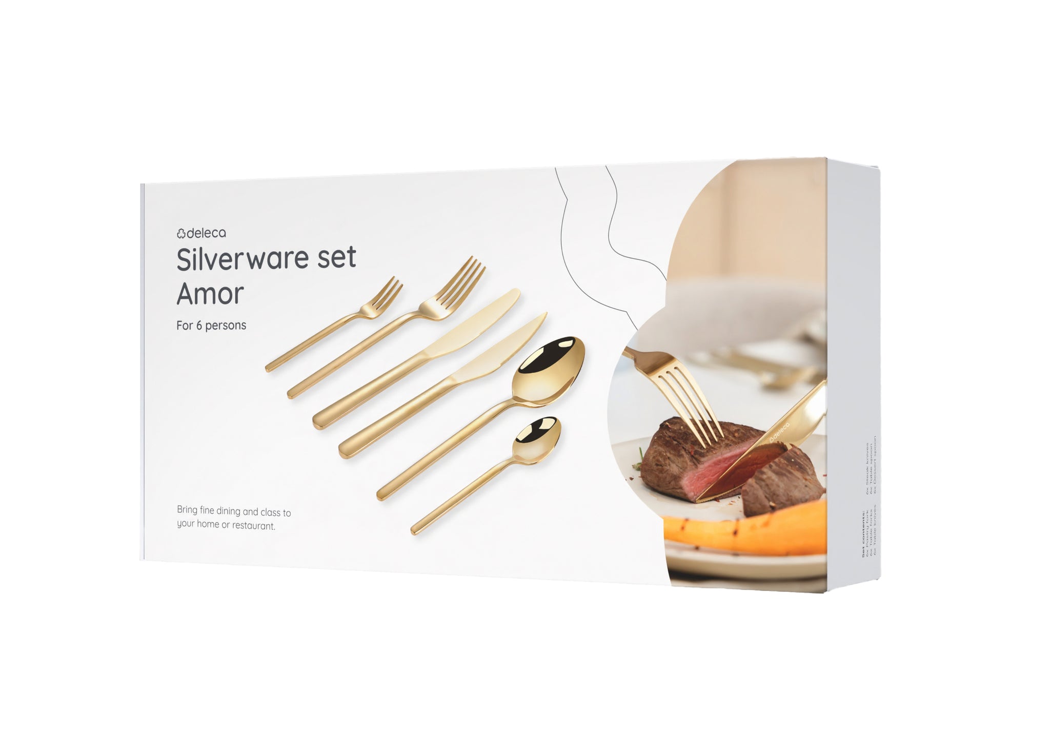 Bestekset Amor - 6 Personen / Goud 18.0 Edelstaal
