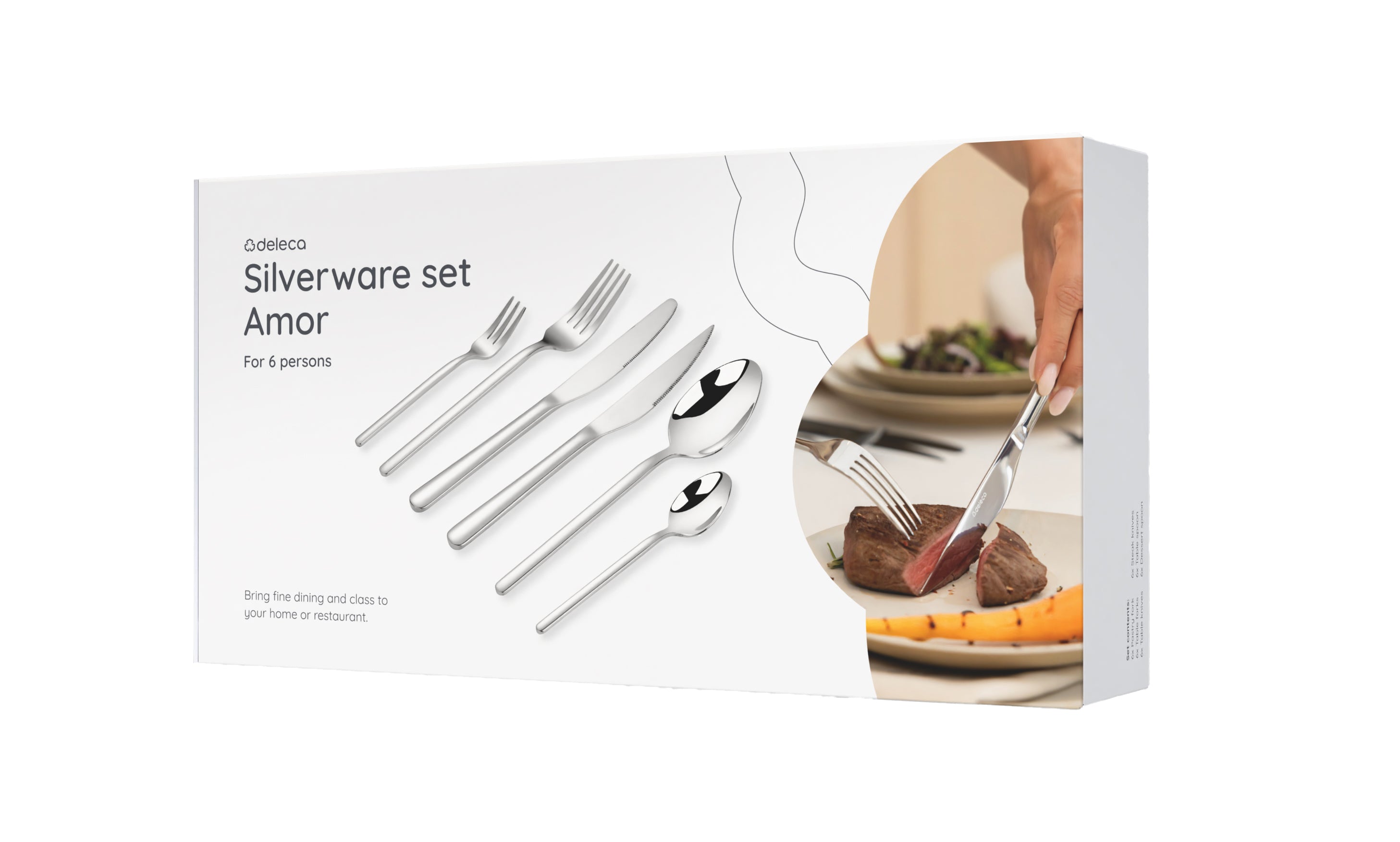 Bestekset Amor - 6 Personen / Zilver 18.0 Edelstaal