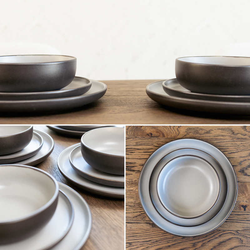 Serviesset Serra - 6 Personen / Zwart