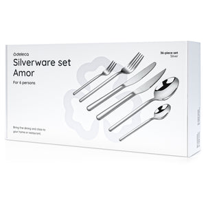 Bestekset Amor - 6 Personen / Zilver 18.0 Edelstaal