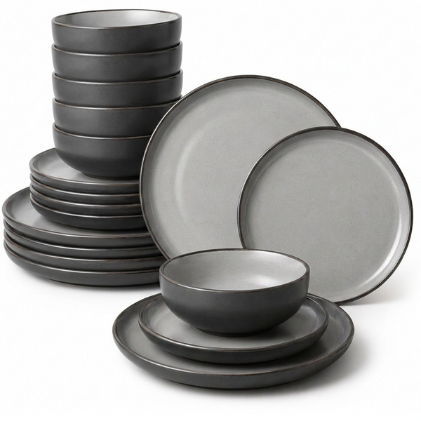 Serviesset Serra - 6 Personen / Zwart