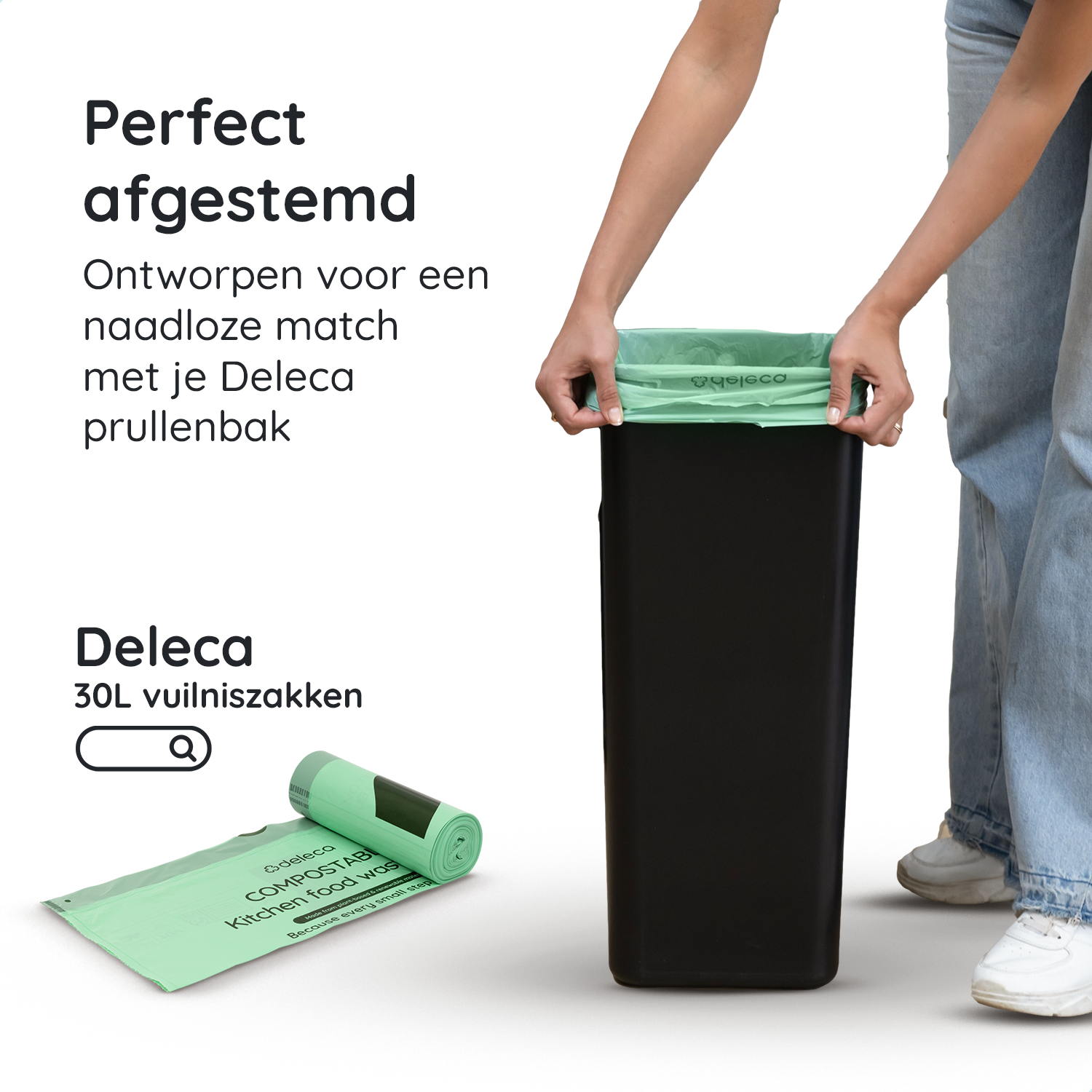 Prullenbak Prestige 30L / Mat Zwart