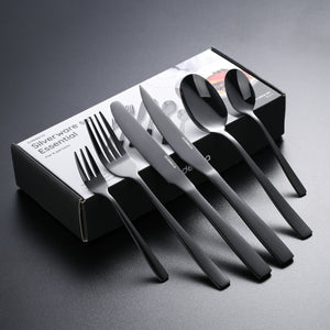 Bestekset Essential - 6 Personen / Zwart 18.0 Edelstaal